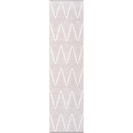 Pasargad 2.06 x 10 ft. Simplicity Collection Hand - Woven Cotton Runner, Grey PLW-03 2.06x10